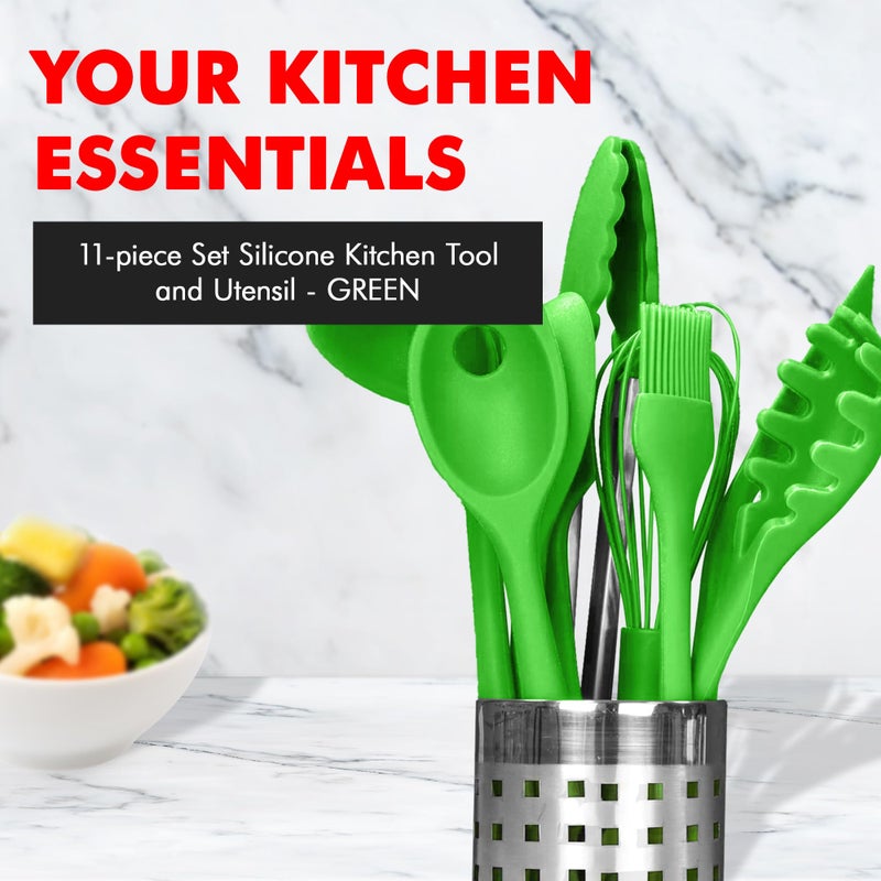 Chef Craft Premium Utensil Set Kitchen, Green, 11 Piece Set (42107) - Image 2